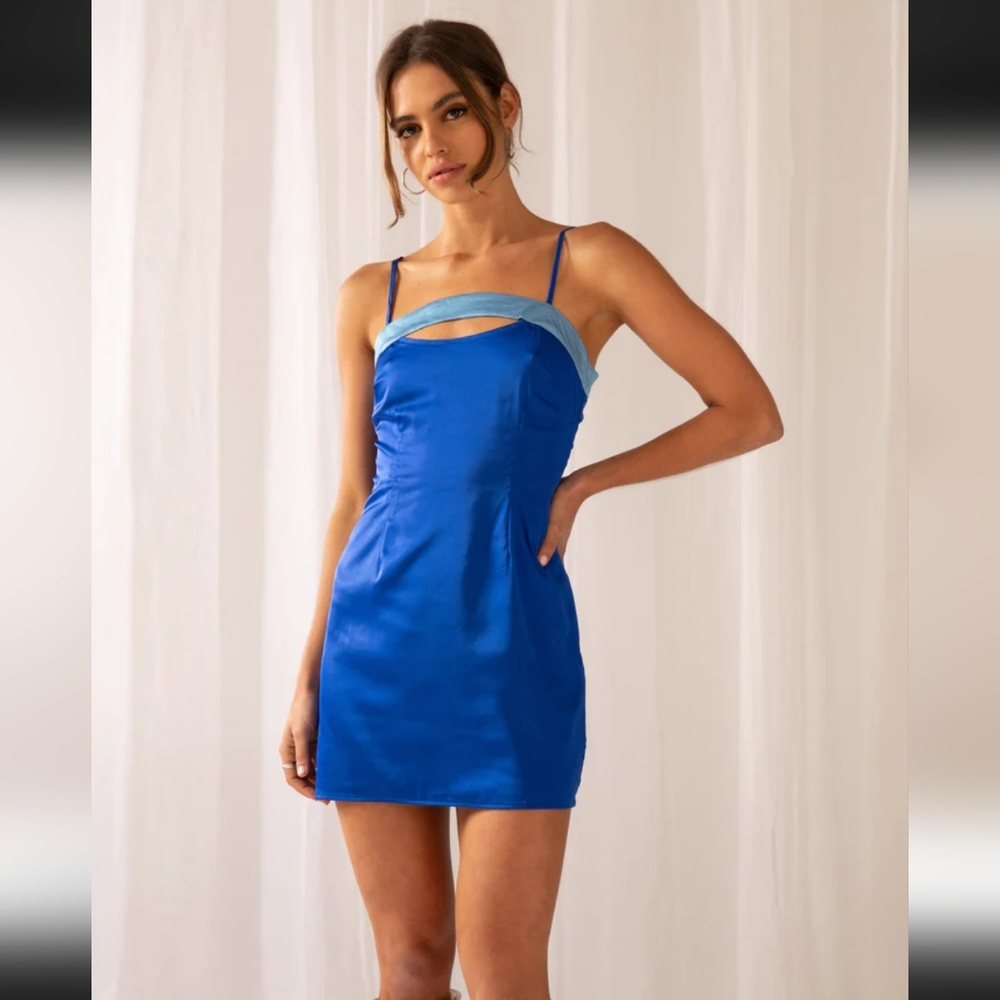 NWT Peppermayo 2 Midnight Cosmos Mini Dress Cobalt Blue
